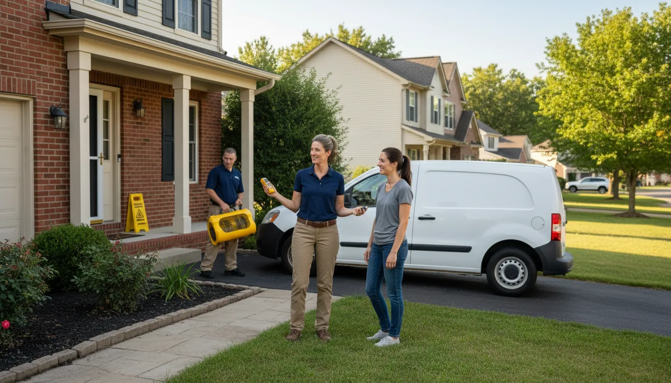 Residential water damage restoration in Minier, IL